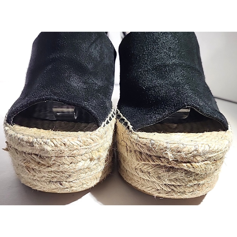 Marc Fisher LTD Adalyn Espadrille Wedge Sandals Black Suede Women's 7.5 - Picture 5 of 9